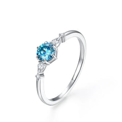Colorful 5.0mm Moissanite Ring