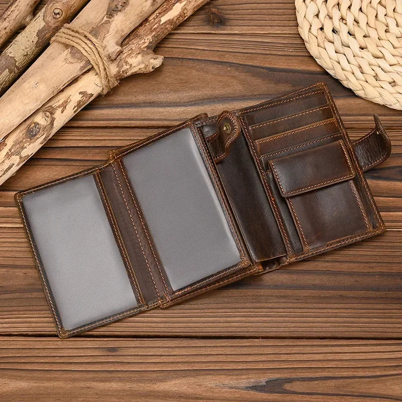 High-Quality Genuine Leather Short Wallet