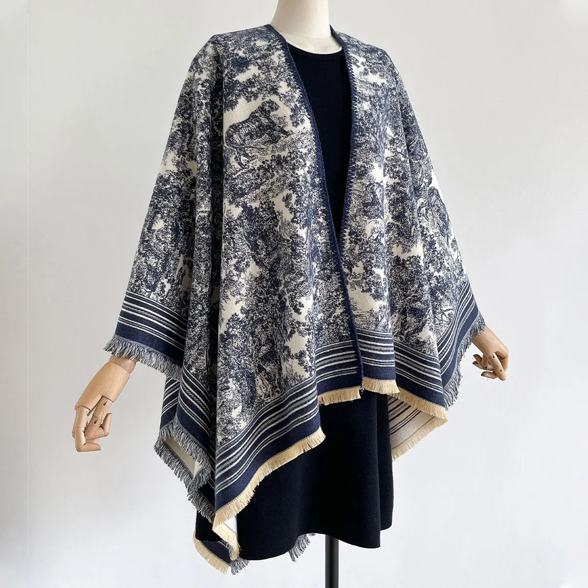 Luxury Double Sided Animal Print Poncho For Women - Others In Fashion