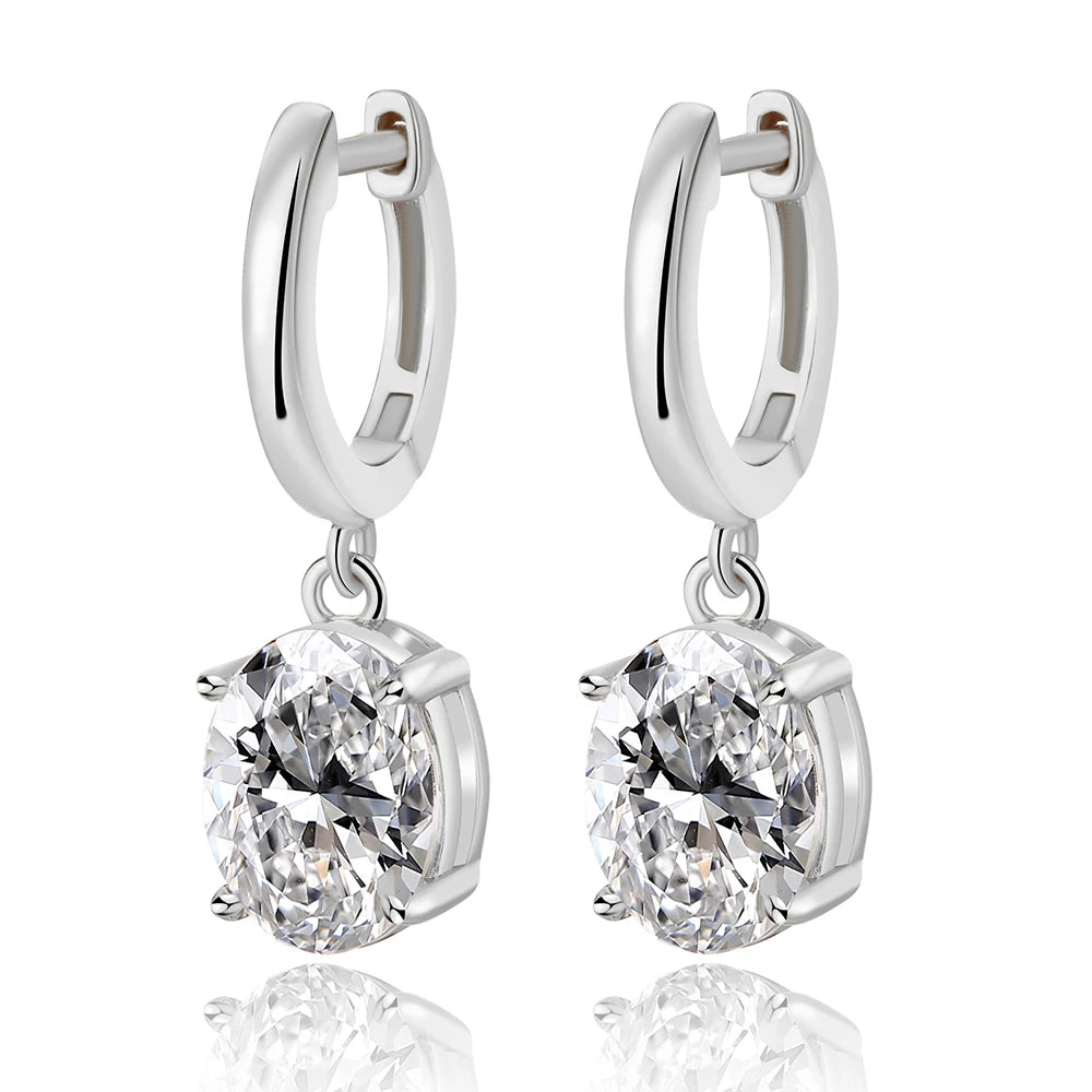 Oval Moissanite Drop Earrings