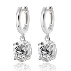 Oval Moissanite Drop Earrings by Snagg An Earring