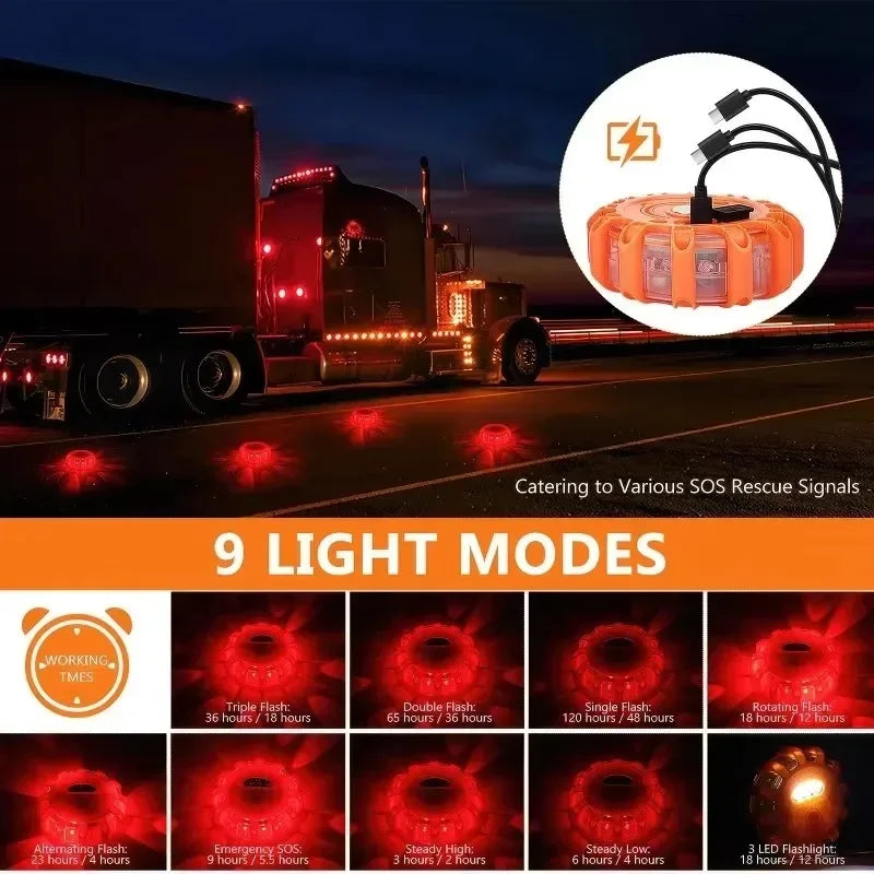 USB Rechargeable Flashing Road Flare Strobe Light by Snagg A Warning Light