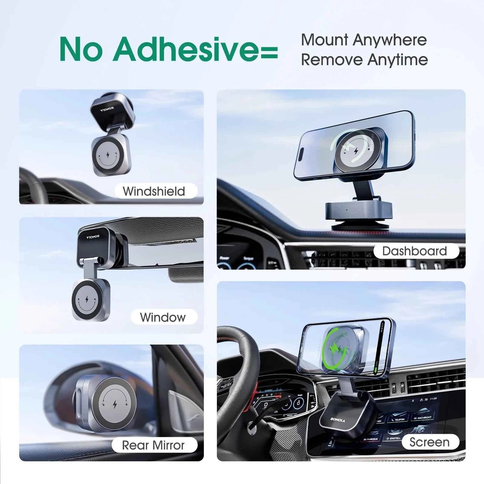 Car Suction Cup Wireless Charger 25W | Magnetic MagSafe Fast Charger for iPhone 12–17 Samsung
