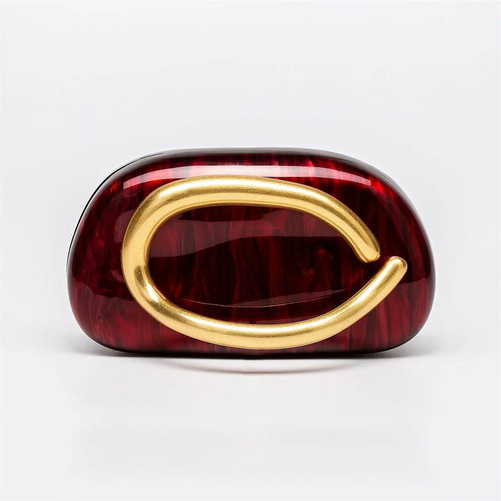 Brass Letter Acrylic Box Clutch - SnaggIt