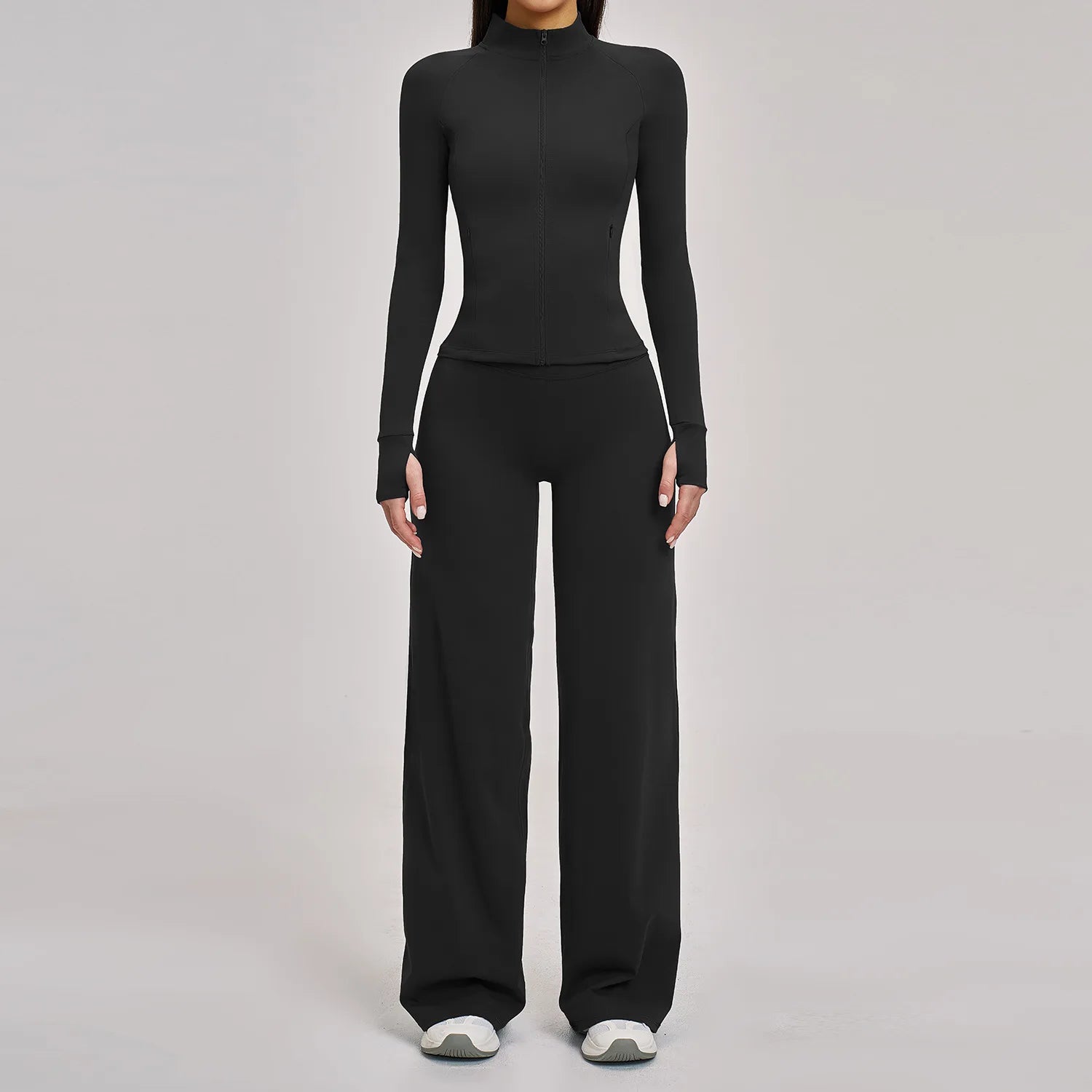 Women's 2/3-Piece Long Sleeve Workout Set | Gym Tracksuit Leggings Sports Bra Athletic Activewear
