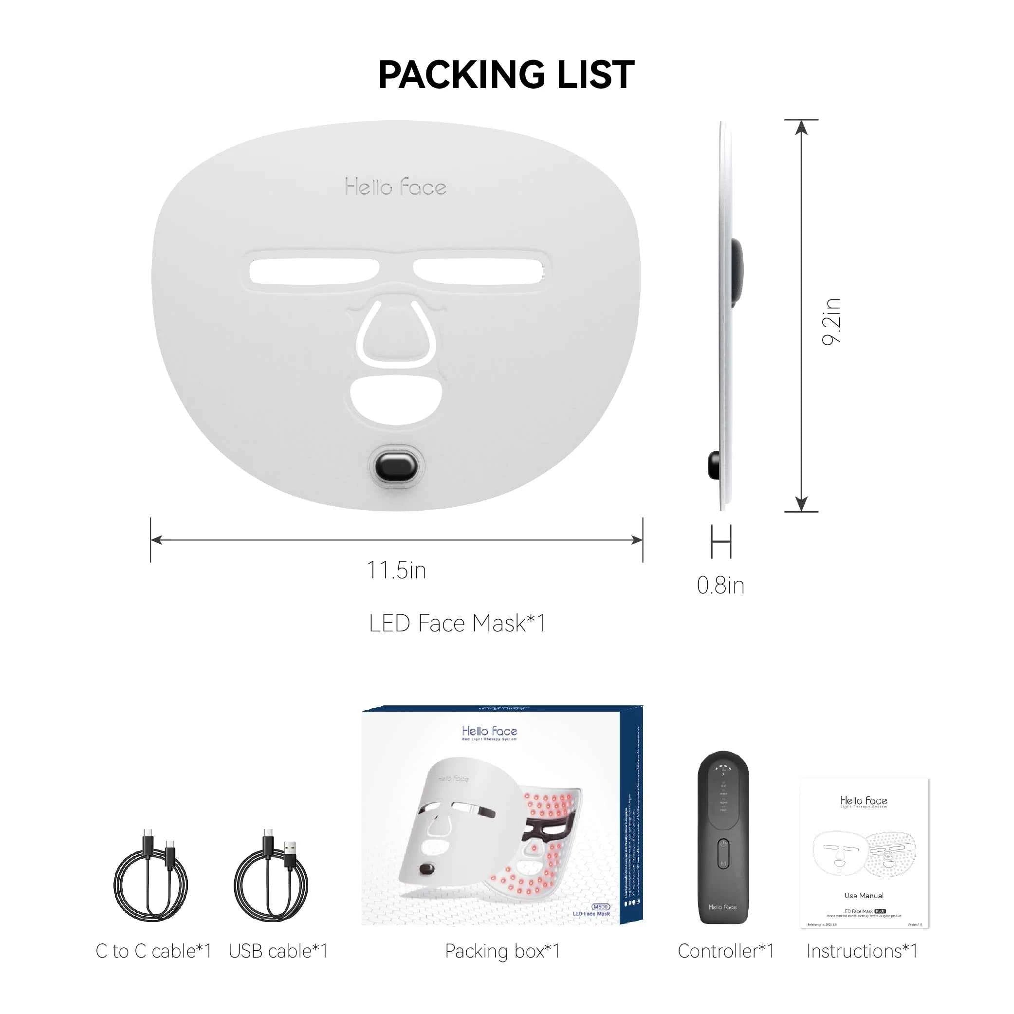 Wireless Near-Infrared and Red Light Therapy Facial Mask