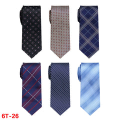 6 Pieces Classic Men’s Tie Set - Woven Jacquard Neckties for Business & Formal Events