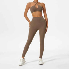 Women's 2-Piece Ultra-Soft Long Sleeve Gym Set | Sports Bra Yoga Running Workout Suit Activewear