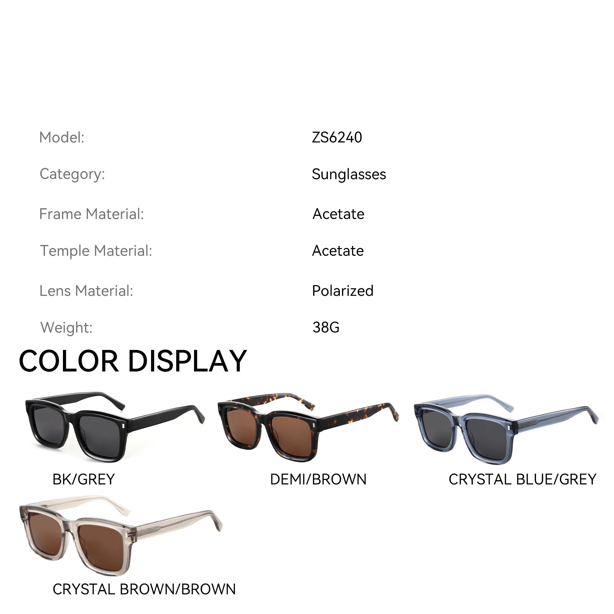 Handmade Acetate Polarized Sunglasses by Snagg It Sunglasses