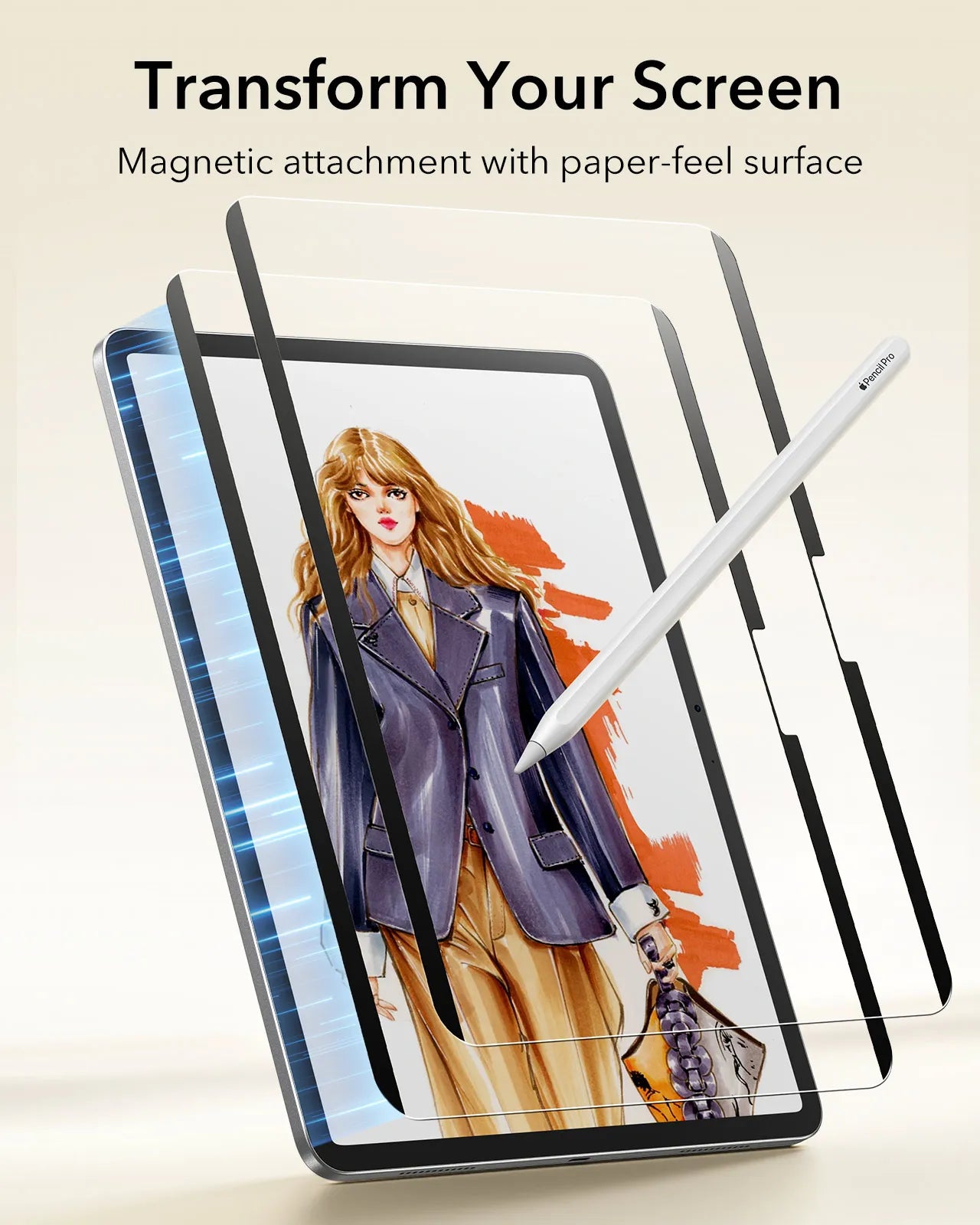 Detachable Screen Protector Removable Magnetic Writing Film for iPad Air 13/11&iPad 11/10 Gen&Air 5 by Snagg A Screen Protector