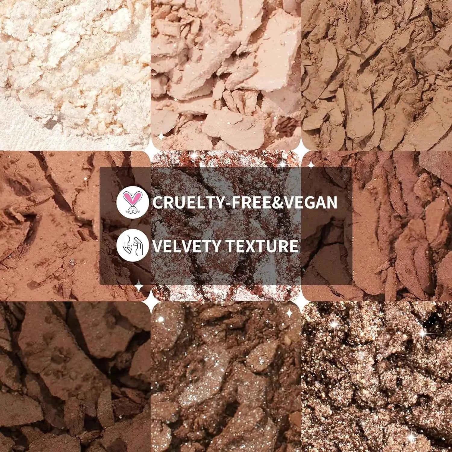 Elite 9 Color Neutral Gemstone Shadow Palette – High Pigment Earth Tones for Professional Day to Night Artistry