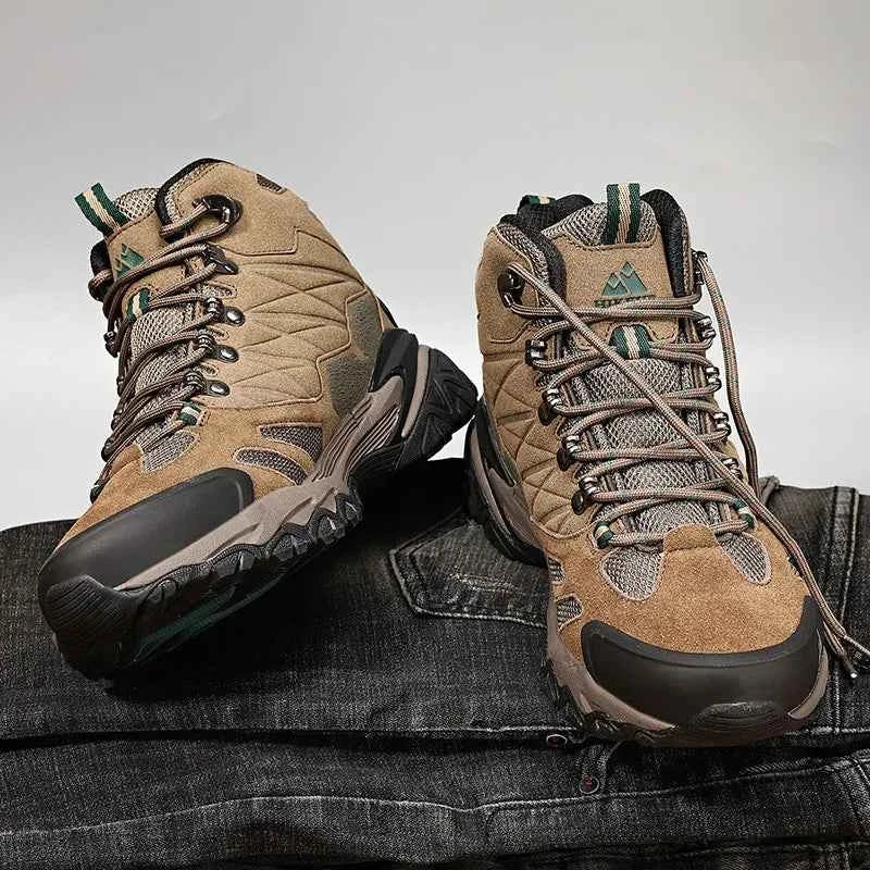 Men's Suede High-Top Hiking Boots – Suede & Mesh Upper, EVA Insole & Non-Slip Rubber Sole