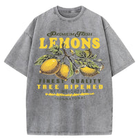 Premium Fresh Lemons Fruit Print Womans Streetwear T-Shirt