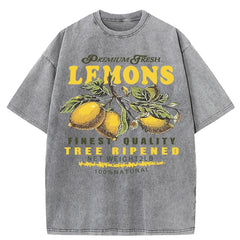 Premium Fresh Lemons Fruit Print Womans Streetwear T-Shirt