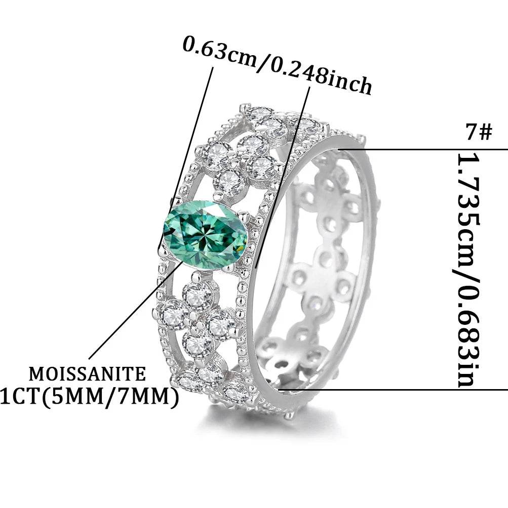1ct Teal Oval Moissanite Ring - SnaggIt