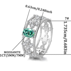 1ct Teal Oval Moissanite Ring - SnaggIt