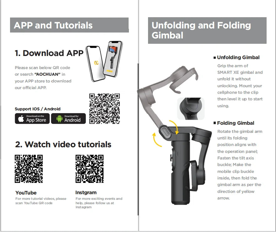 3-Axis Handheld Gimbal Stabilizer SmartXE for Smartphone by Snagg A Phone Holder