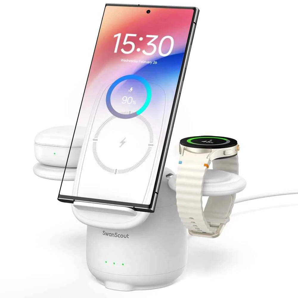 Samsung 3-in-1 Wireless Charging Station | Galaxy S25 S24 Z Flip Fold Watch Ultra Buds Charger Stand
