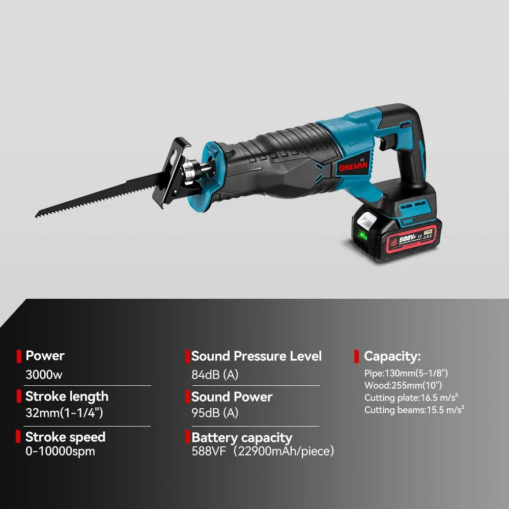 3000W Cordless Reciprocating Saw