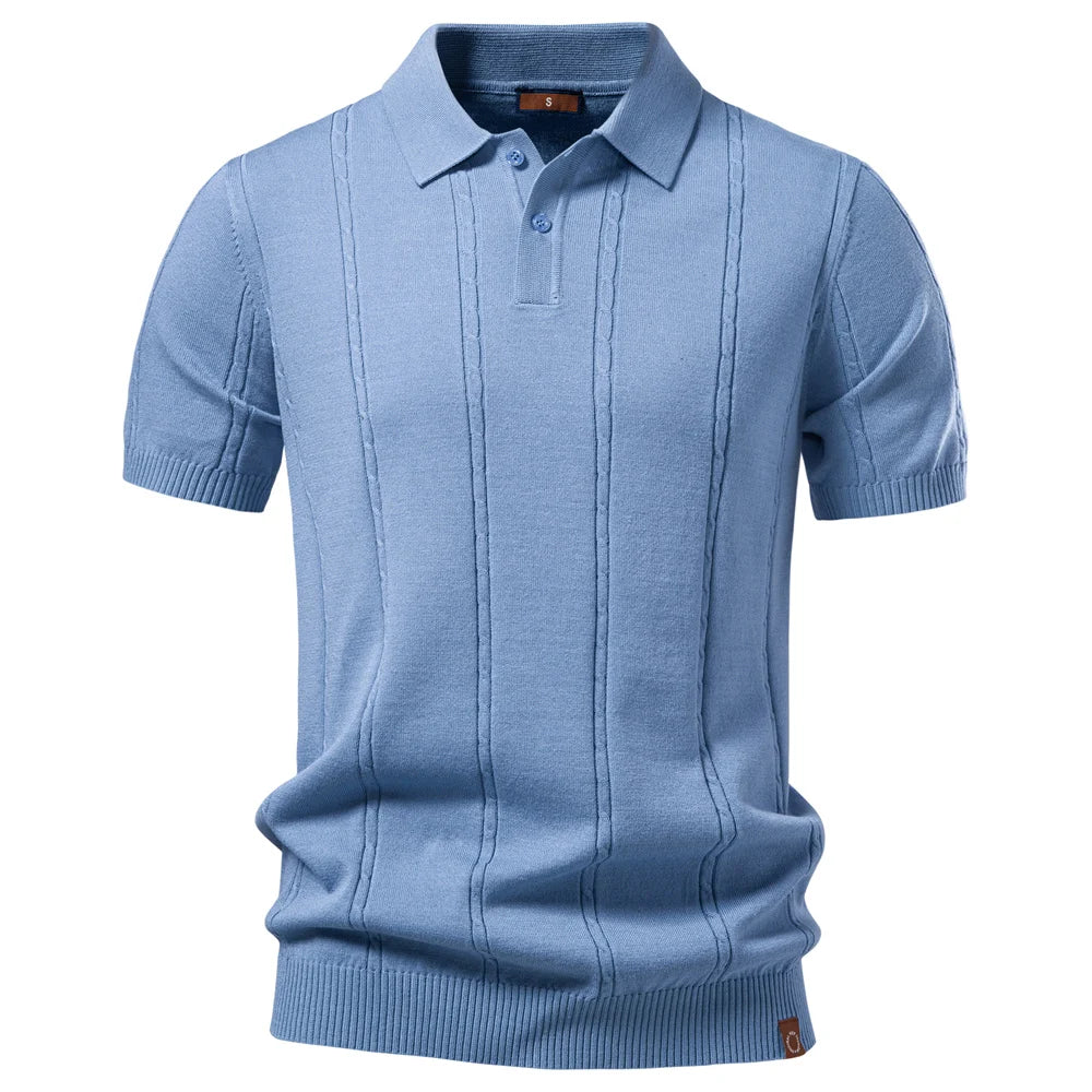 Men's "Old Money" Stripe Golf Polo | Icy-Touch Summer Essential