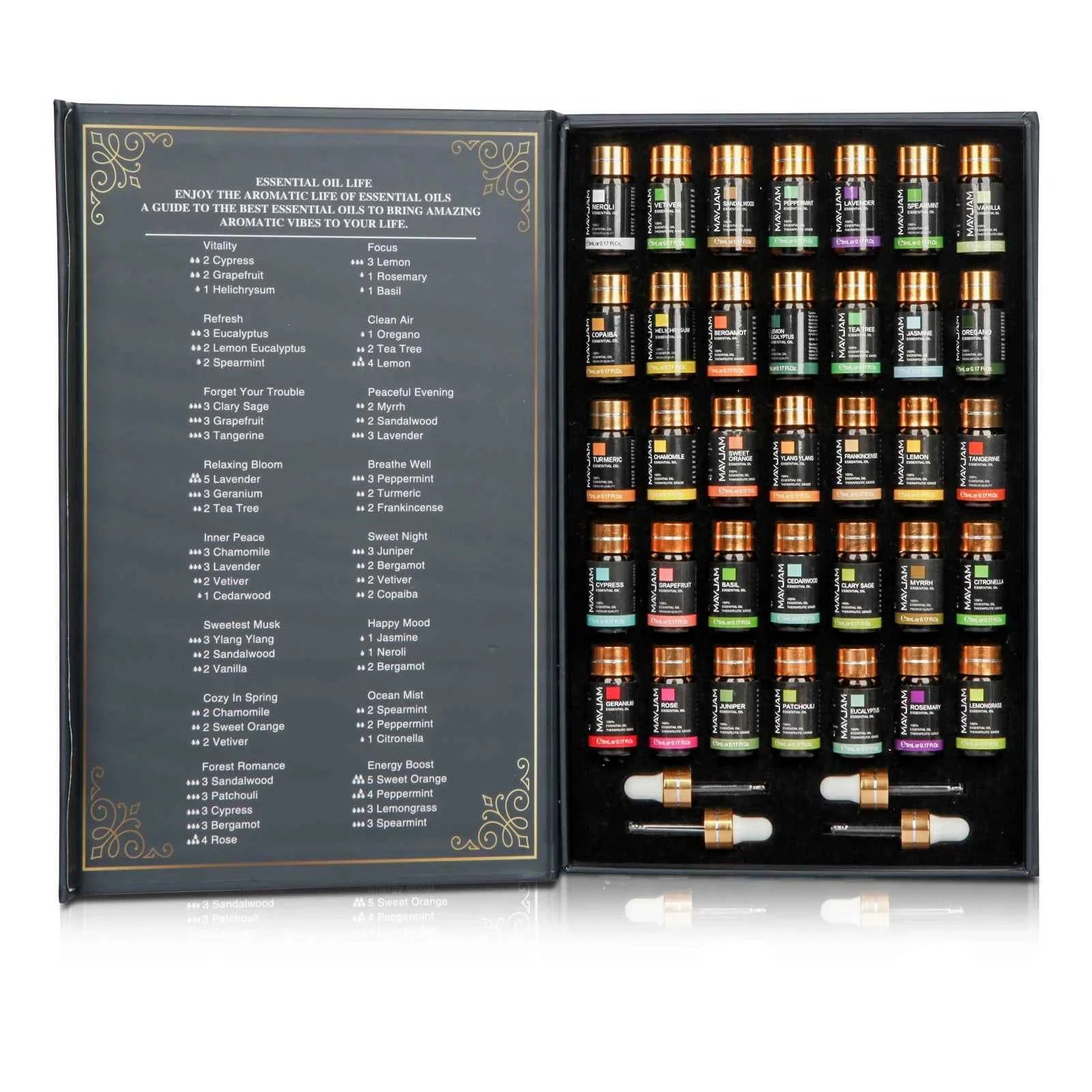 35 Bottle Master Essential Oil Library – 100% Pure Botanical Collection for Diffusion, Artisanal Crafting & Wellness