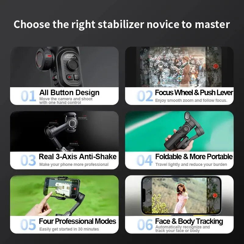 3-Axis Handheld Gimbal Stabilizer SmartXE for Smartphone by Snagg A Phone Holder