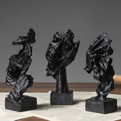 Abstract Resin Sculpture Set – “Silence Is Gold” by Snagg A Sculpture