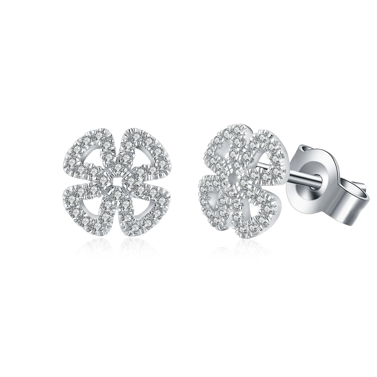 Moissanite Snowflake Stud Earrings