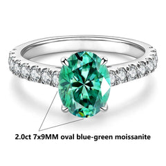 Oval Teal Moissanite Ring by Snagg A Ring