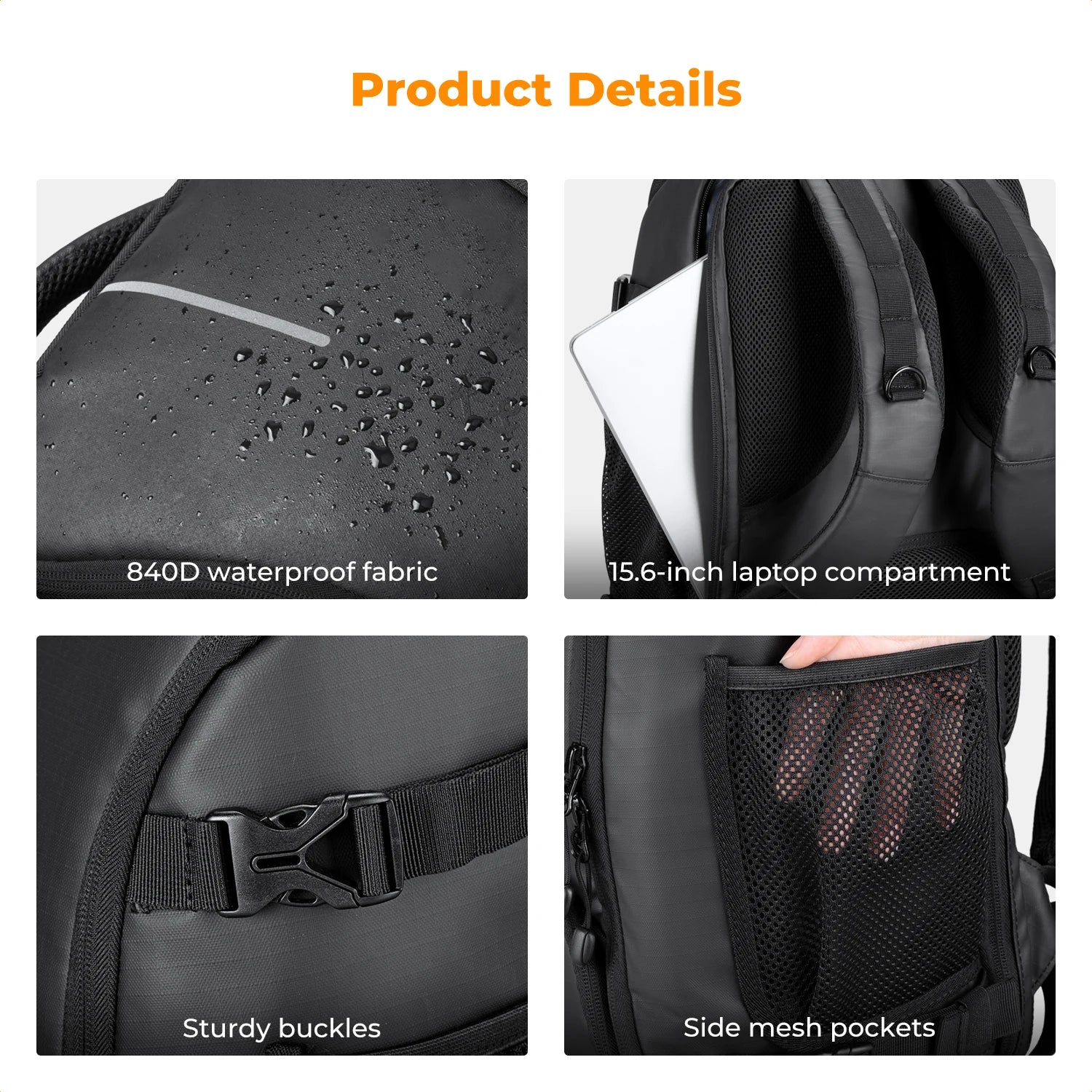 25L Waterproof Camera Backpack with Tripod Strap & Rain Cover – 15" Laptop