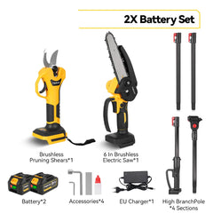 MELLWIN 2-in-1 Telescoping Electric Chainsaw & Pruner