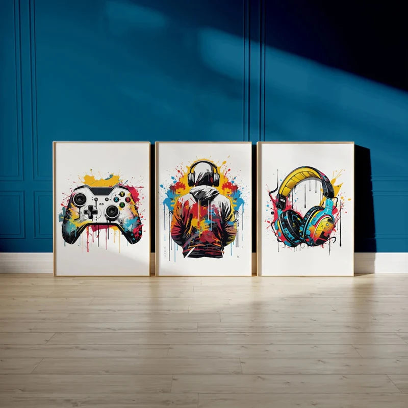 Set of 3 Gaming Wall Art Posters by Snagg A Print