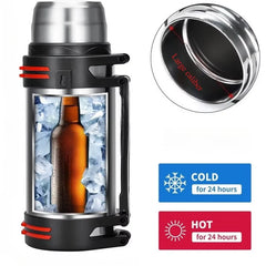 High Capacity 316 Stainless Steel Thermal Flask | Integrated Tea Infuser & Shoulder Carry
