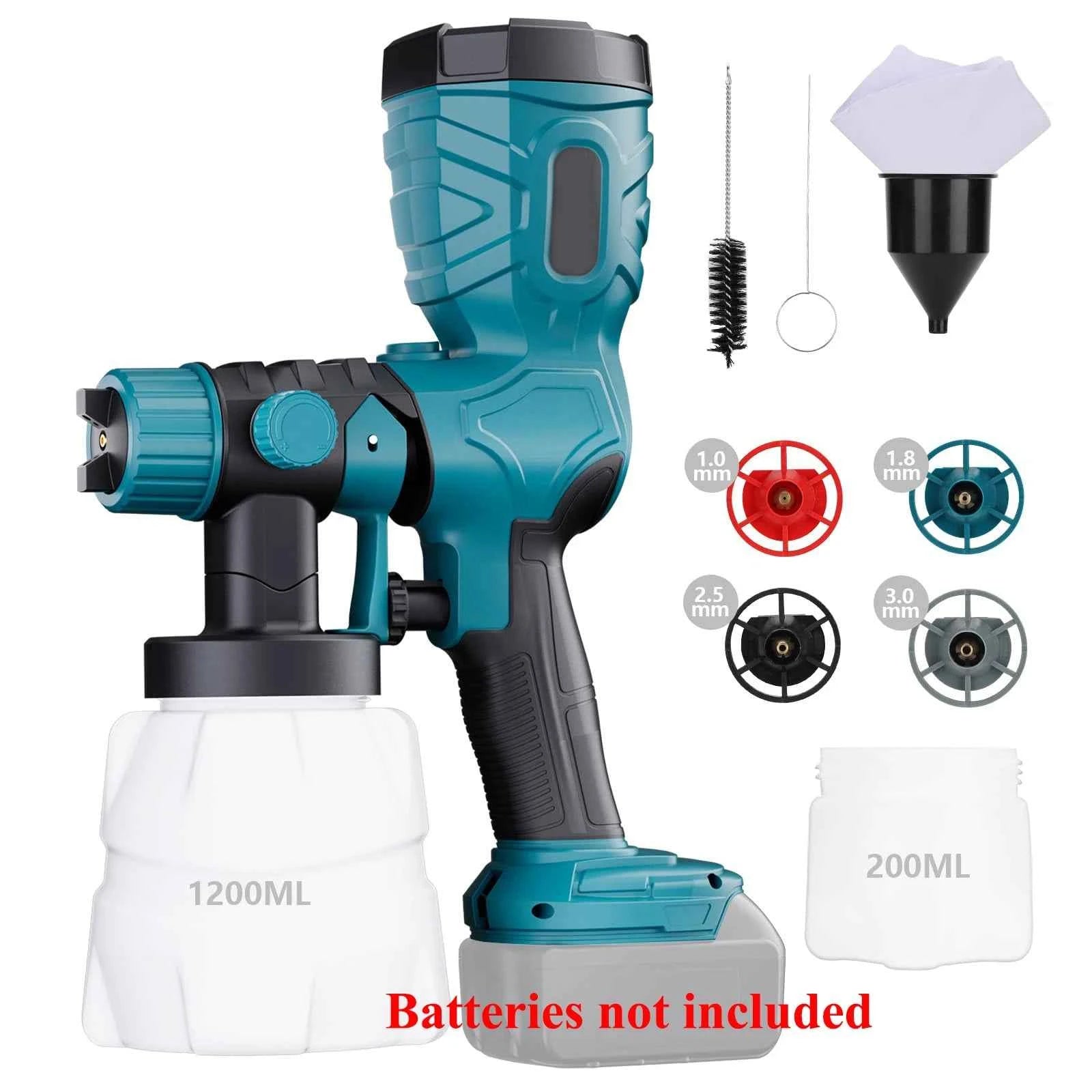 Cordless HVLP Paint Sprayer – 300W Electric Spray Gun for 18V/20V Batteries
