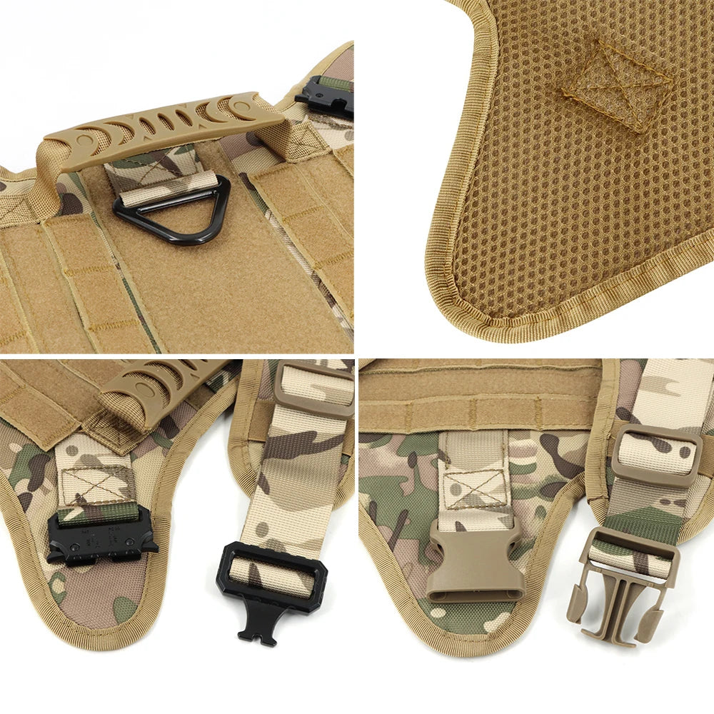 Tactical Dog Harness with MOLLE Pouches – Training Vest for Medium & Large Dogs, German Shepherd