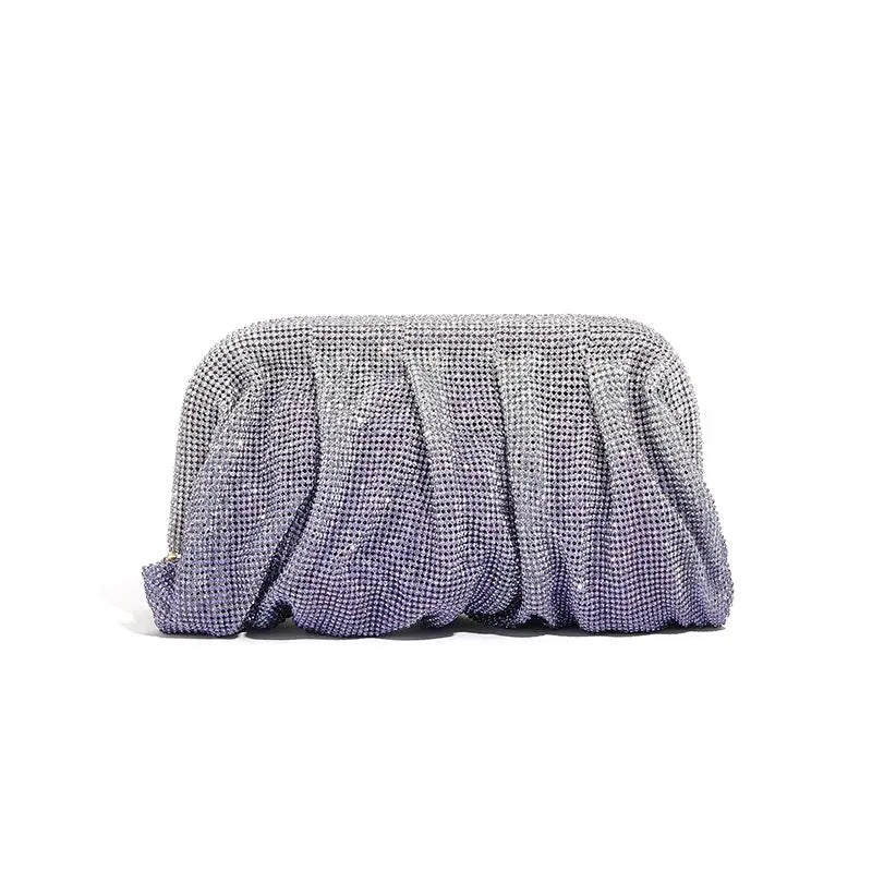 Shiny Rhinestone Crystal Fold Evening Clutch