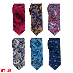 6 Pieces Classic Men’s Tie Set - Woven Jacquard Neckties for Business & Formal Events