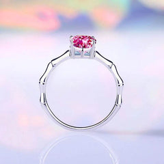 2ct Teal Oval Moissanite Bamboo Ring - SnaggIt