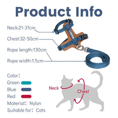 Travel Cat Harness & Leash Set by Snagg A Harness