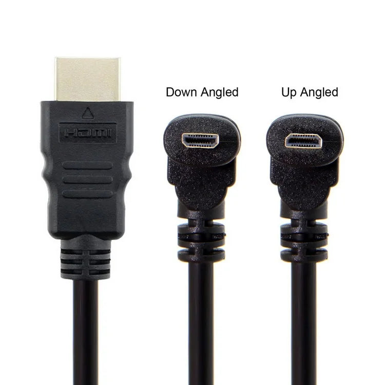 90-Degree Micro HDMI to HDMI Cable – Up/Left/Right Angle for Sony A6400, GH4 & Digital Camera (50cm/150cm)
