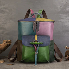 Patchwork Genuine Leather Backpack by Snagg A Backpack