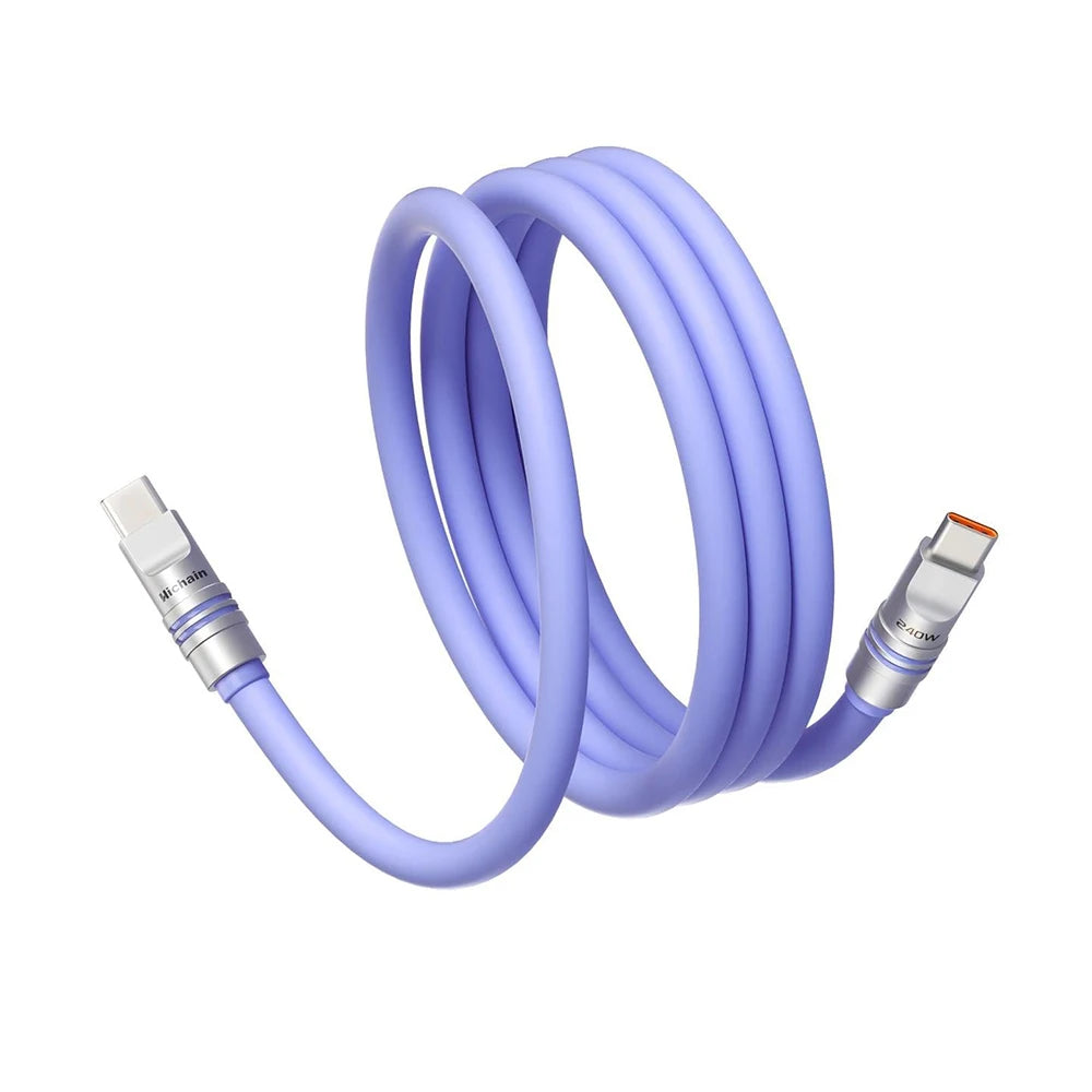 USB-C 240W PD Fast Charging Cable | Soft Liquid Silicone 1.2M/2M for iPhone Laptop Tablets Earphones