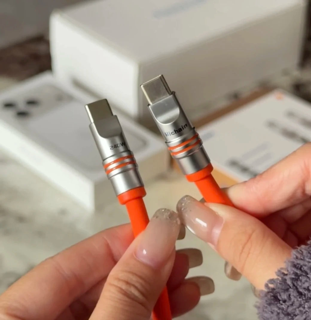 USB-C 240W PD Fast Charging Cable | Soft Liquid Silicone 1.2M/2M for iPhone Laptop Tablets Earphones
