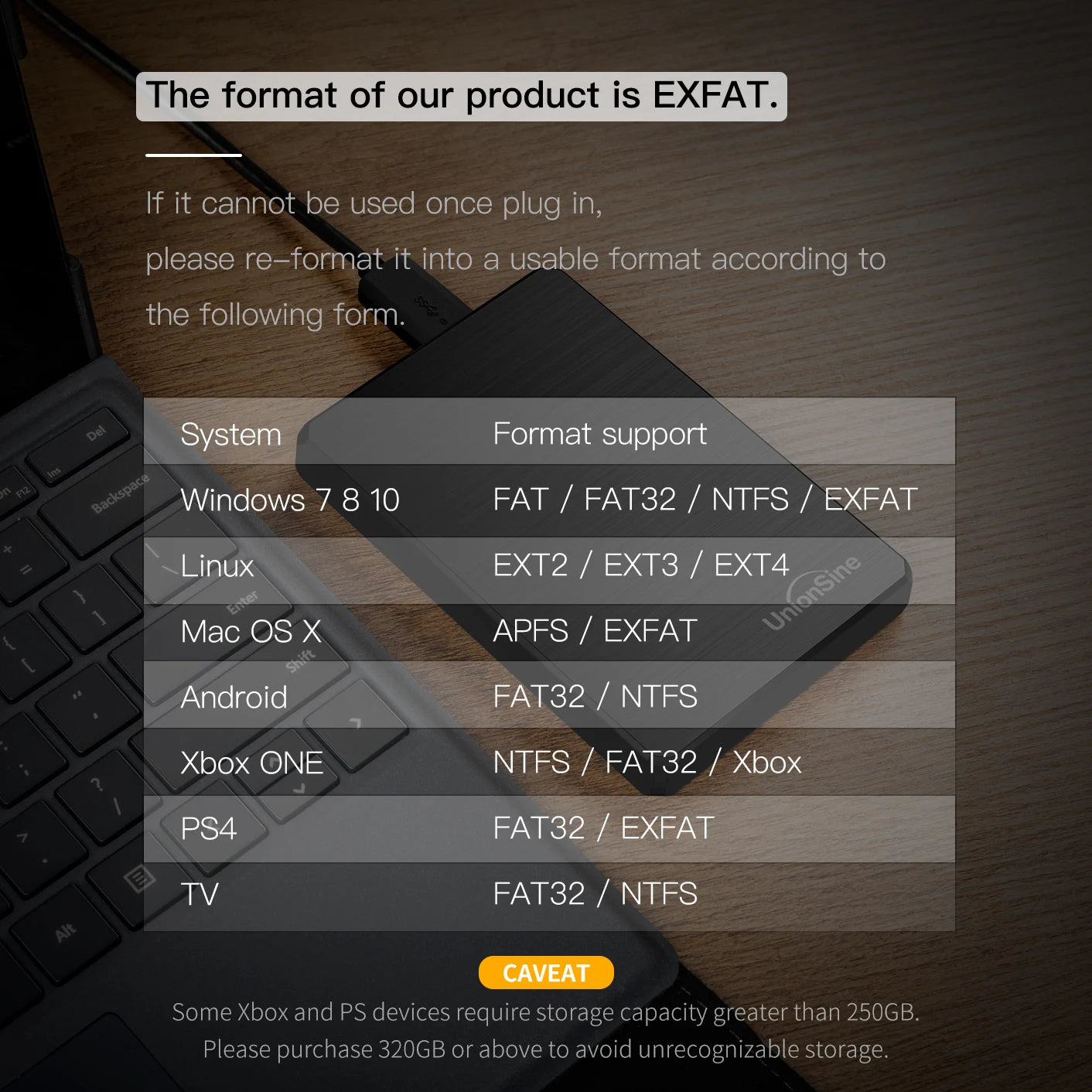 High Speed Portable External Hard Drive 1TB by Snagg An External