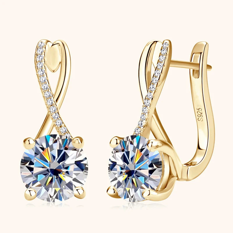 4CT Pink Moissanite Earrings