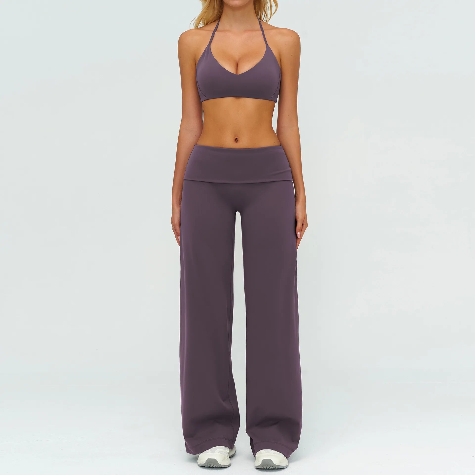 Women's 2/3-Piece Long Sleeve Yoga Set | High Waist Leggings Sports Bra Tracksuit Gym Activewear