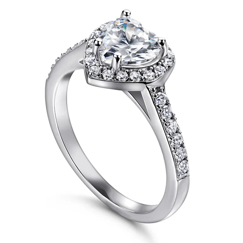 1–2ct Pink Heart Moissanite Ring