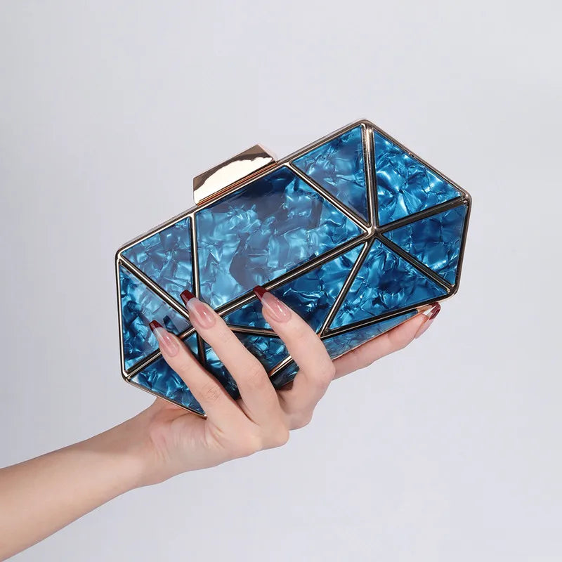 Luxury Acrylic Rhombus Evening Clutch
