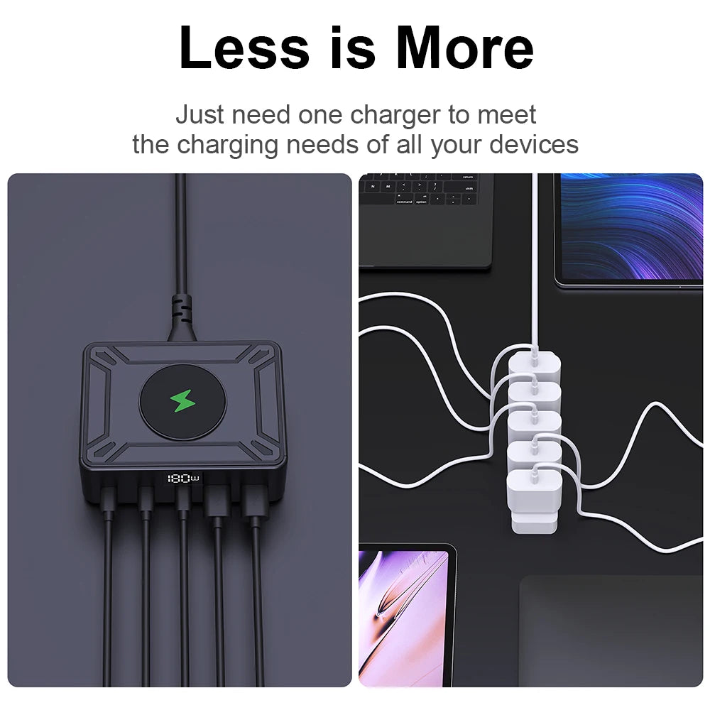 Digital Display USB C Fast Charging Station with PD 100W by Snagg A Charging Station