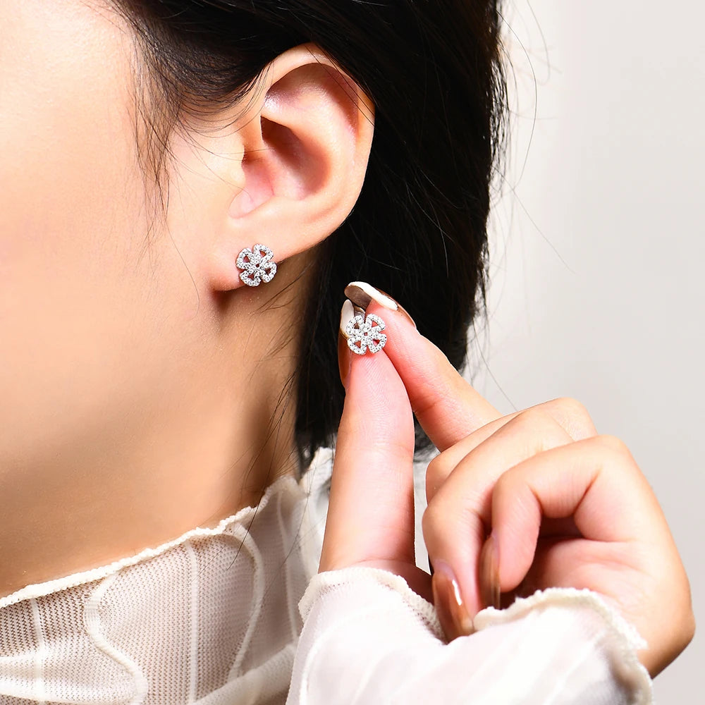 Moissanite Snowflake Stud Earrings